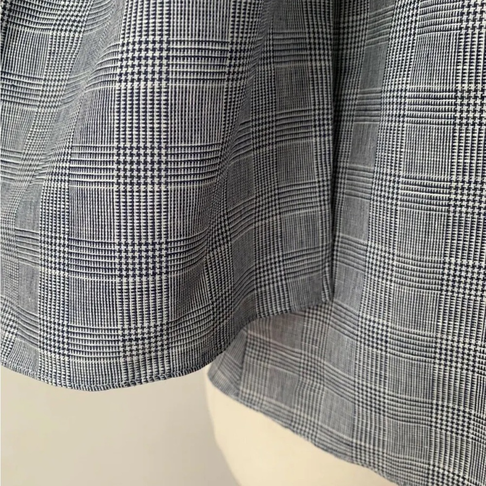 Zara Off the shoulder Linen Cotton mix Check Top with lace Size XS - Picture 3 of 7
